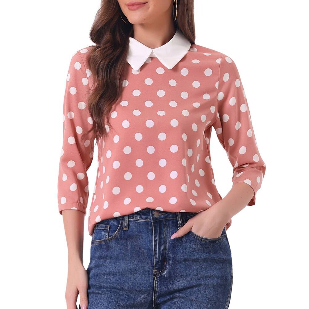 Женская контрастная блузка с воротником Питера Пэна и рукавами 3/4 Рубашки ALLEGRA K, коралловый
Женская контрастная блузка с воротником Питера Пэна и рукавами 3/4 Рубашки ALLEGRA K, коралловый