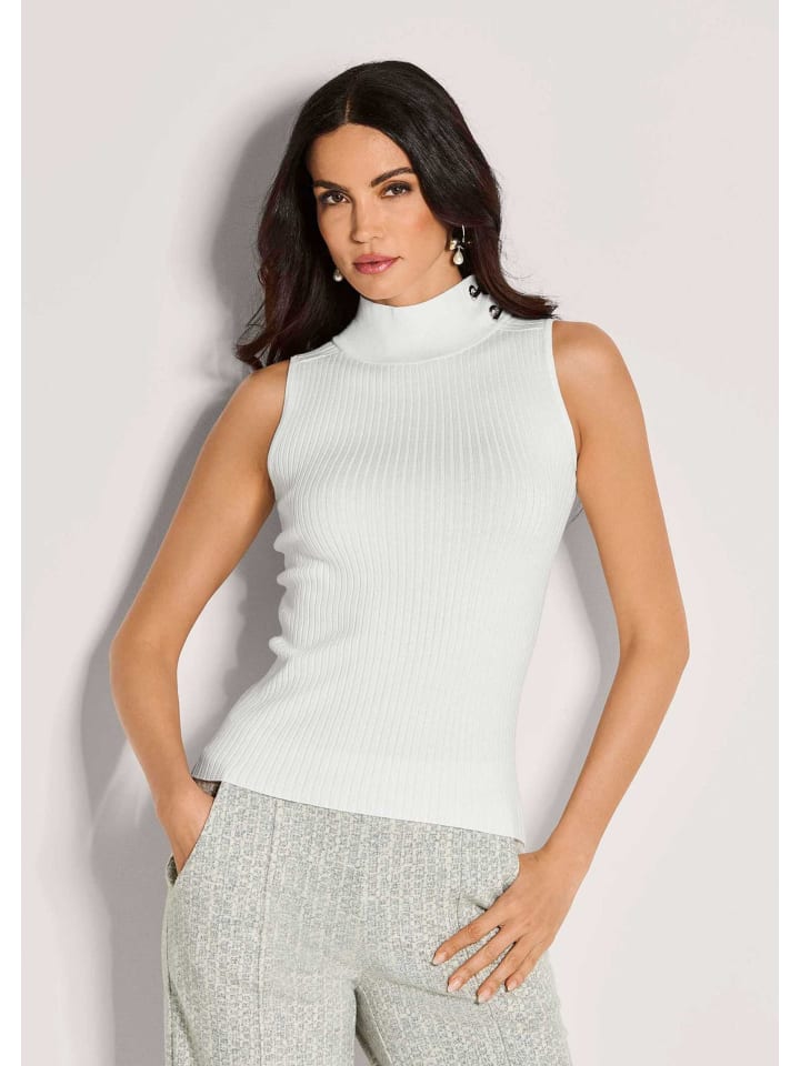 MADELEINE Элегантный трикотажный топ в рубчик без рукавов, кремового цвета
MADELEINE Элегантный трикотажный топ в рубчик без рукавов, кремового цвета