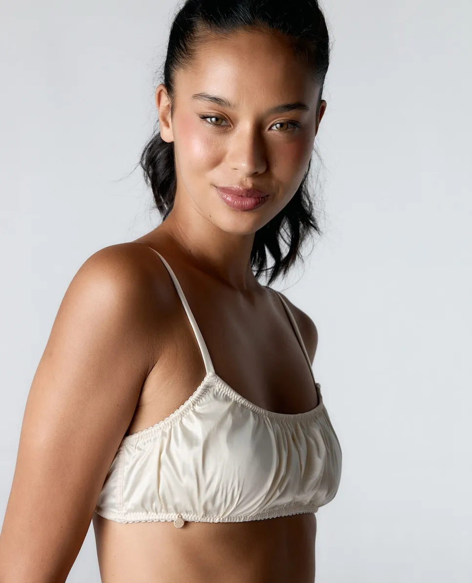 Бюстгальтер-бралетт балконет из сборчатой атласной ткани Black Limba, кремовый
Бюстгальтер-бралетт балконет из сборчатой атласной ткани Black Limba, кремовый