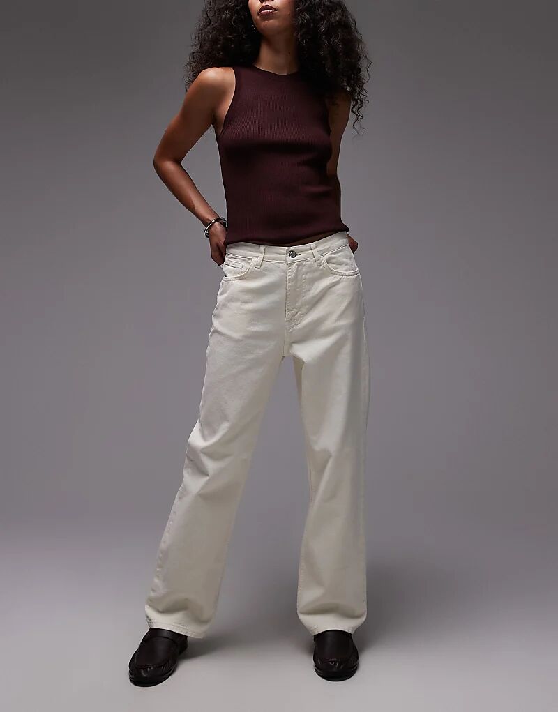 Брюки Topshop со средней посадкой, прямые, цвета пахты
Брюки Topshop со средней посадкой, прямые, цвета пахты