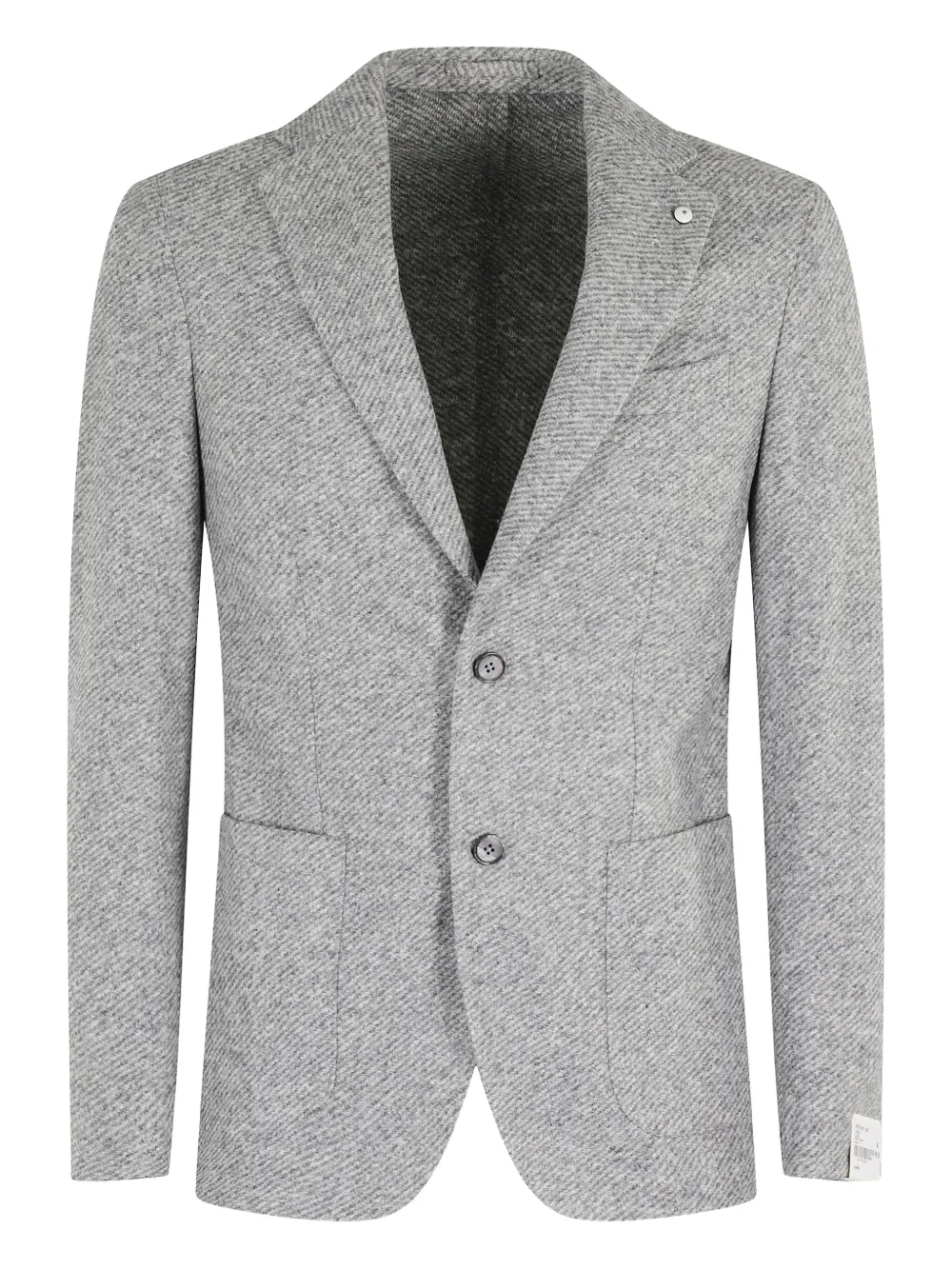 Однобортный блейзер с узором «елочка» l.b.m., серый 
Однобортный блейзер с узором «елочка» l.b.m., серый