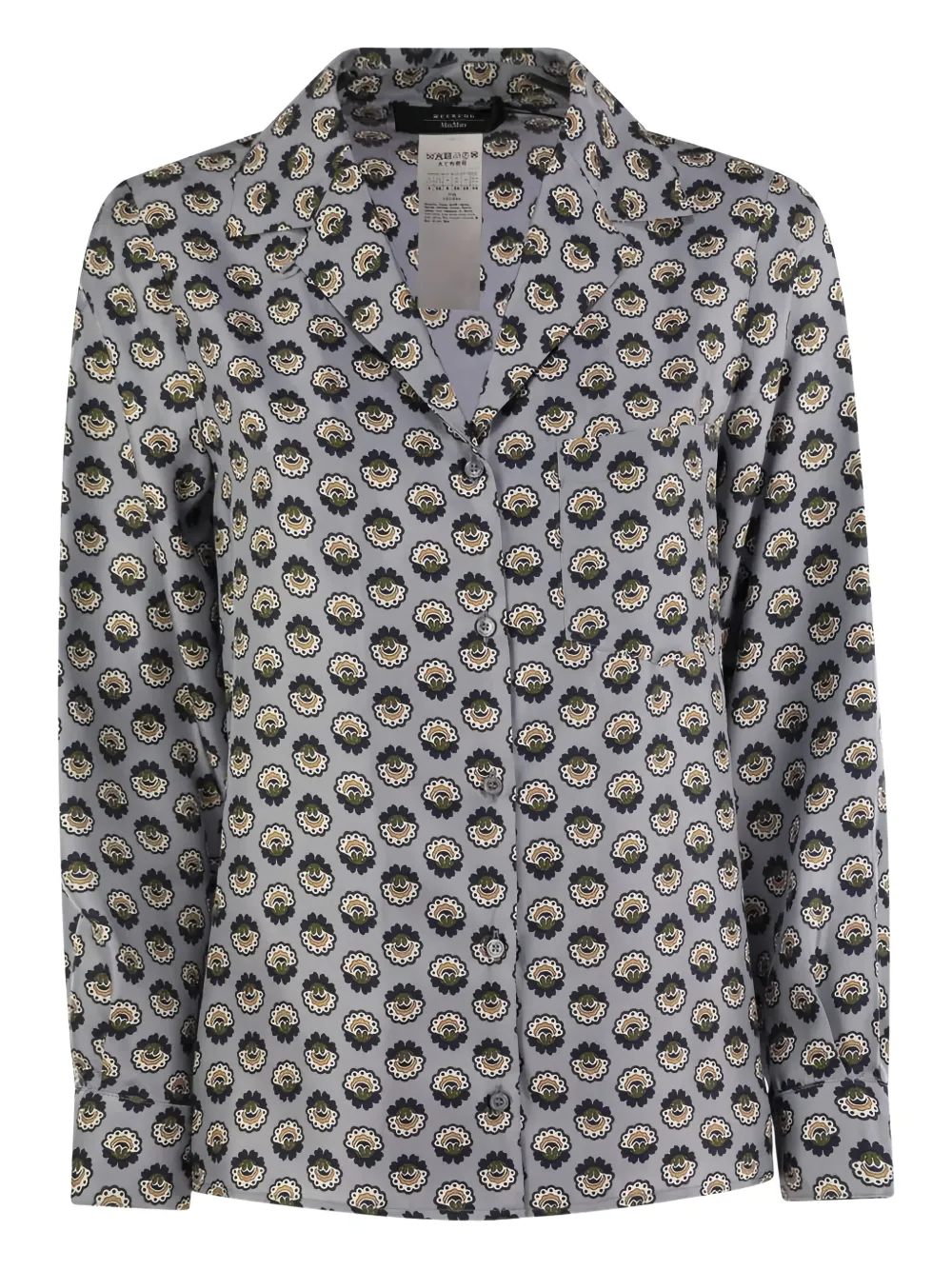 Шелковая рубашка Oncia Weekend Max Mara, синий 
Шелковая рубашка Oncia Weekend Max Mara, синий