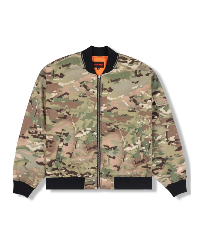 Бомбер с камуфляжным рисунком «драгоценный камень» Pleasures, мультиколор
Бомбер с камуфляжным рисунком «драгоценный камень» Pleasures, мультиколор