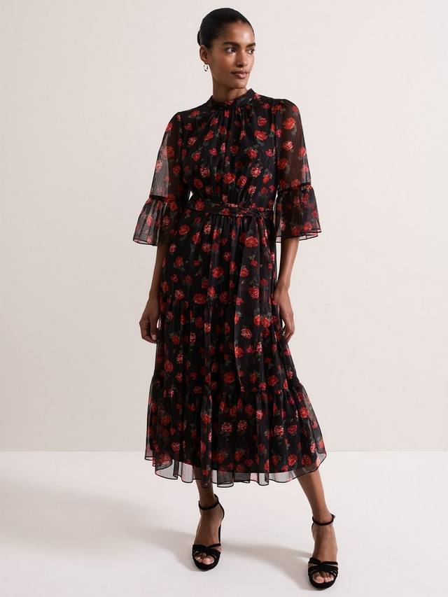 Текстурированное платье в цветочек от lela Phase Eight, черный/разноцветный
Текстурированное платье в цветочек от lela Phase Eight, черный/разноцветный