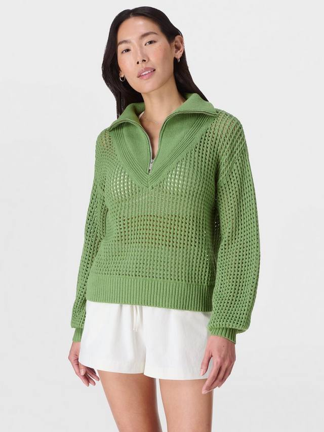 Tides High полу-застёжка джемпер с вязаным узором Sweaty Betty, Courtside Green
Tides High полу-застёжка джемпер с вязаным узором Sweaty Betty, Courtside Green