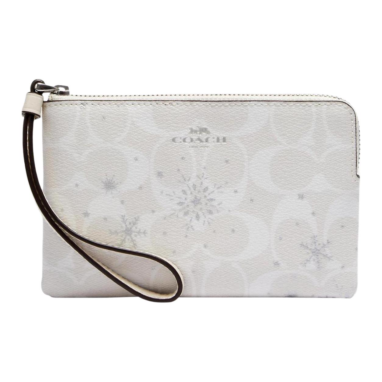 COACH Угловая молния холст с гладкой кожаной манжетой кошелек клатч малый женский white
COACH Угловая молния холст с гладкой кожаной манжетой кошелек клатч малый женский white