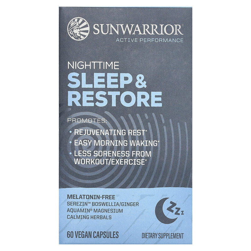 Sunwarrior, Nighttime Sleep & Restore, 60 веганских капсул
Sunwarrior, Nighttime Sleep & Restore, 60 веганских капсул
