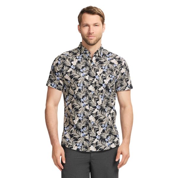 Мужская рубашка с короткими рукавами из шамбре в портовом стиле Izod, цвет black palm
Мужская рубашка с короткими рукавами из шамбре в портовом стиле Izod, цвет black palm