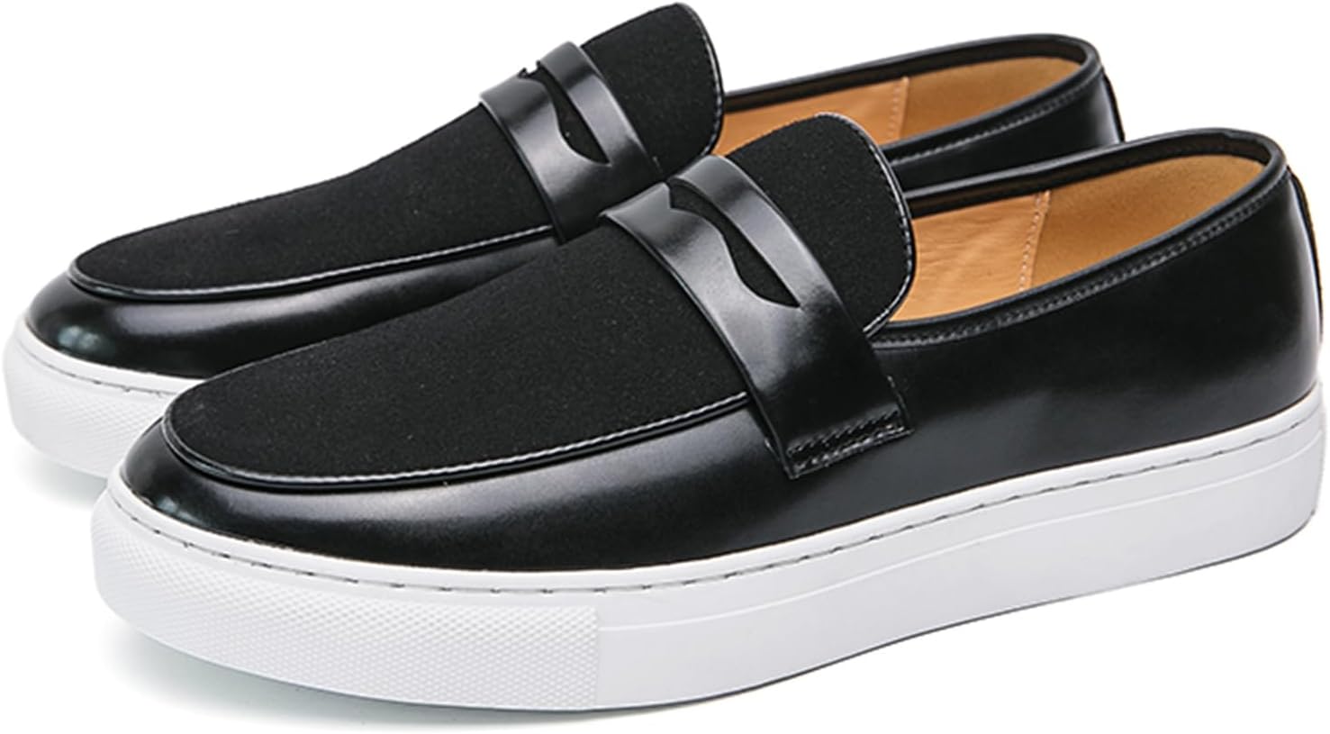 Мужские лоферы из замши и кожи с пенни, удобные, с круглым носком, без шнуровки, с противоскользящей подошвой, для деловой одежды, повседневной носки и вождения Eggdk, черный
Мужские лоферы из замши и кожи с пенни, удобные, с круглым носком, без шнуровки, с противоскользящей подошвой, для деловой одежды, повседневной носки и вождения Eggdk, черный