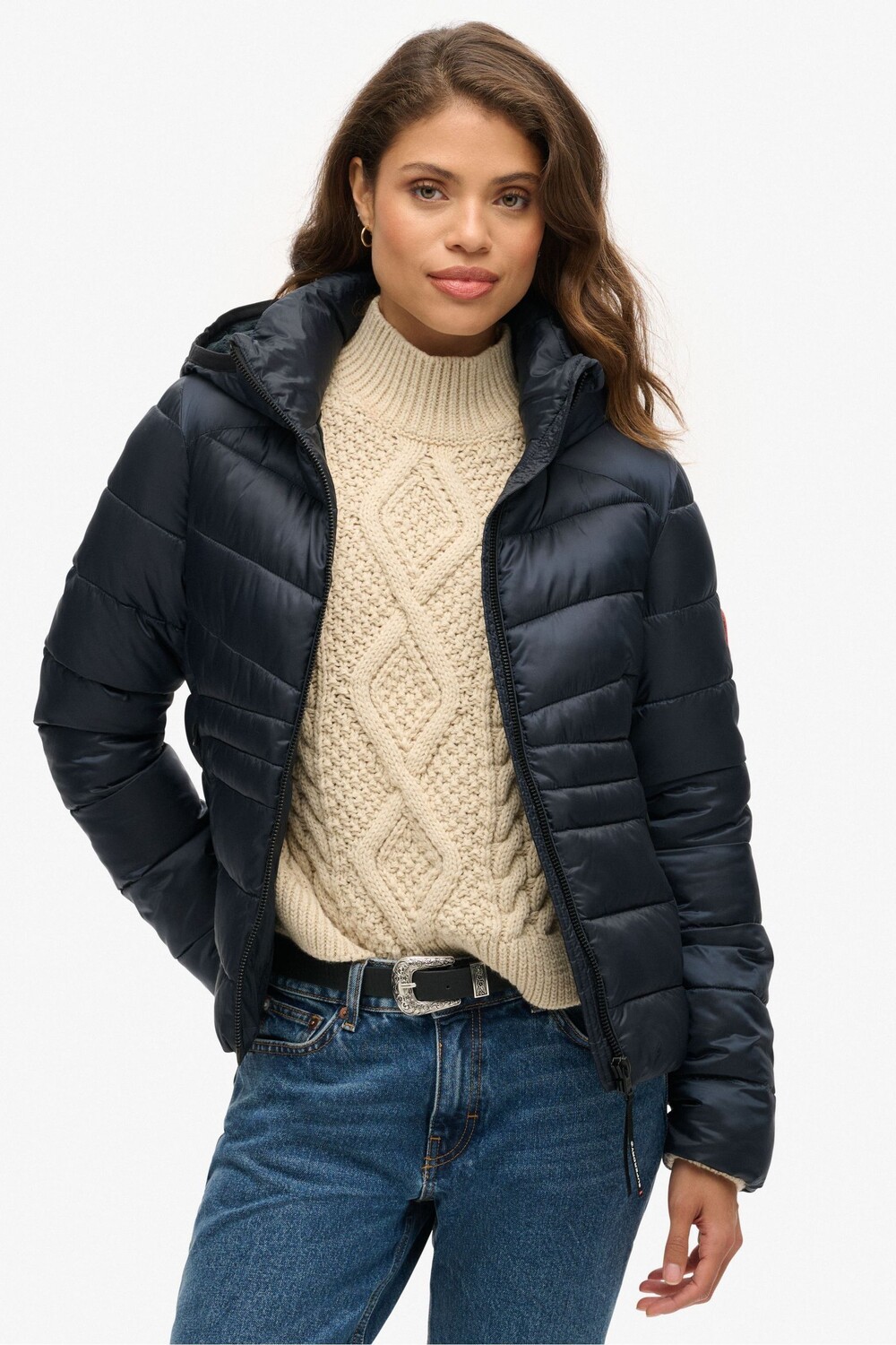 Стеганая куртка Fuji с капюшоном Superdry, синий
Стеганая куртка Fuji с капюшоном Superdry, синий