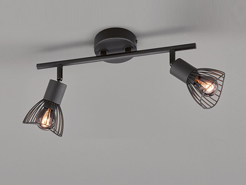 ФХЛ легко! JESS Потолочный точечный светильник с 2 лампами и решетчатыми абажурами FHL easy, черный 
ФХЛ легко! JESS Потолочный точечный светильник с 2 лампами и решетчатыми абажурами FHL easy, черный