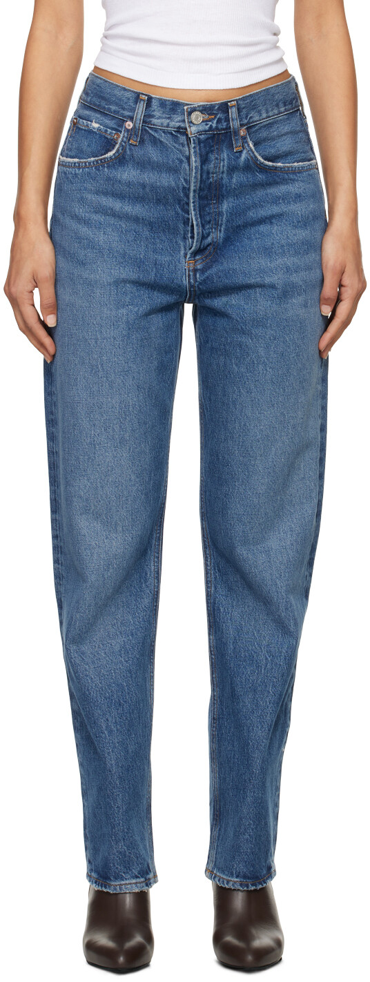 Синие прямые джинсы средней посадки в стиле 90-х AGOLDE
Синие прямые джинсы средней посадки в стиле 90-х AGOLDE