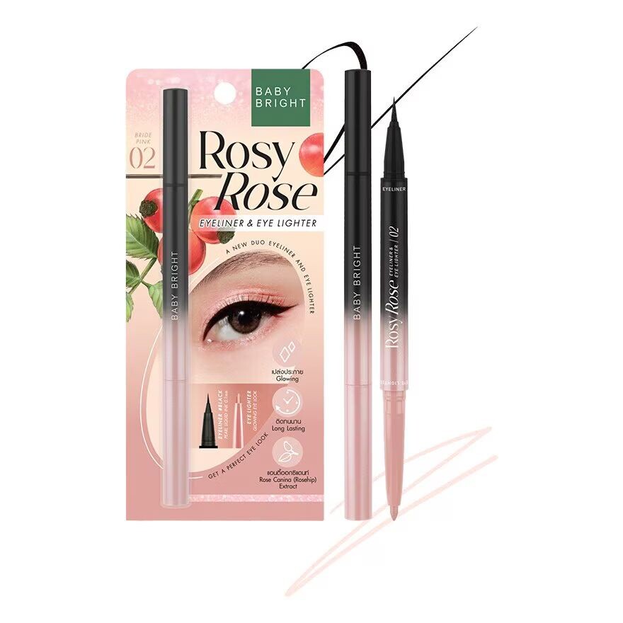 Baby Bright Подводка для глаз и зажигалка для глаз Rosy Rose 0,3 мл+0,2 г, 02 Bride Pink, Bride Pink
Baby Bright Подводка для глаз и зажигалка для глаз Rosy Rose 0,3 мл+0,2 г, 02 Bride Pink, Bride Pink