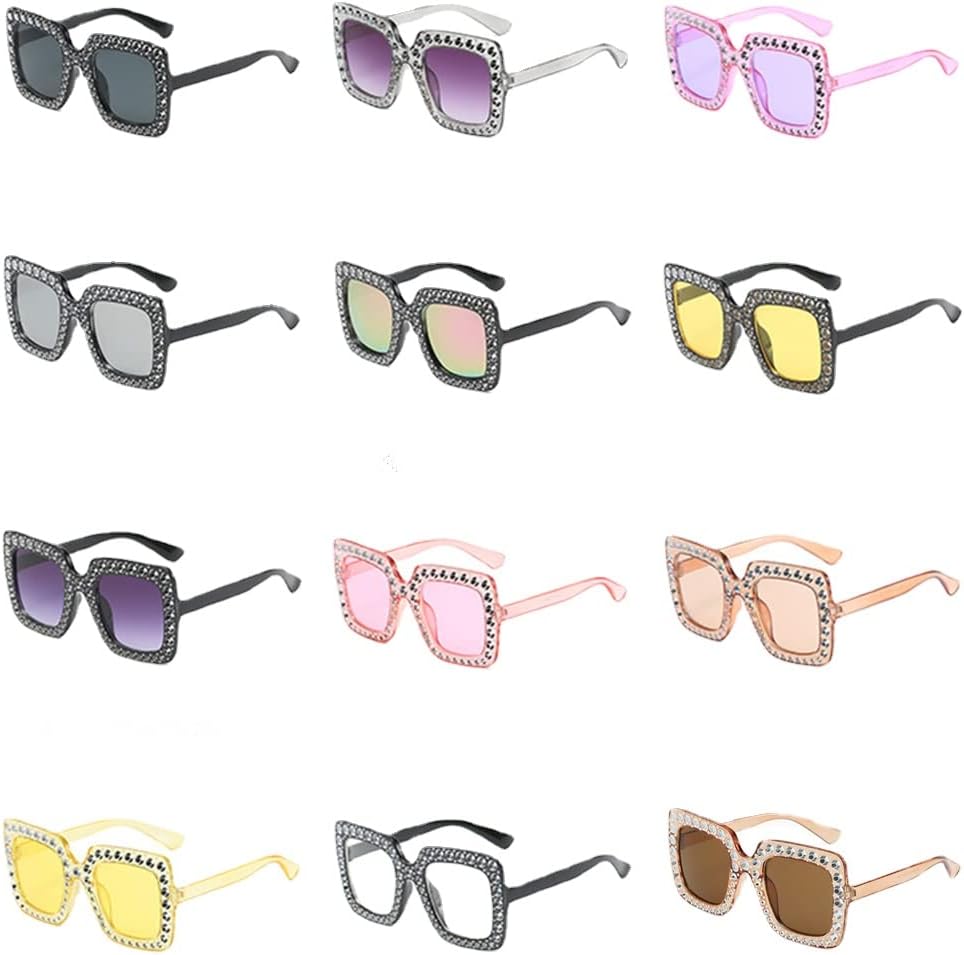 12 пар модных солнцезащитных очков со стразами и кристаллами, квадратные, большие, с бриллиантовой оправой, яркие, в стиле ретро, для вечеринок, для женщин Kelukes, Multicolor
12 пар модных солнцезащитных очков со стразами и кристаллами, квадратные, большие, с бриллиантовой оправой, яркие, в стиле ретро, для вечеринок, для женщин Kelukes, Multicolor
