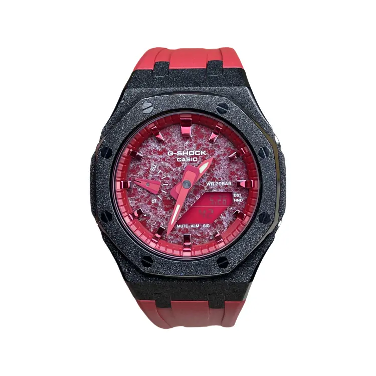 CASIO Серия Retrofit GA2100 кварцевый механизм ремешок из фторэластомера унисекс-часы красный циферблат
CASIO Серия Retrofit GA2100 кварцевый механизм ремешок из фторэластомера унисекс-часы красный циферблат