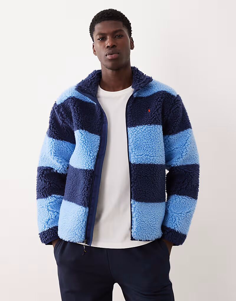 Куртка-борг с логотипом и полосками на молнии Polo Ralph Lauren, светло-голубой
Куртка-борг с логотипом и полосками на молнии Polo Ralph Lauren, светло-голубой