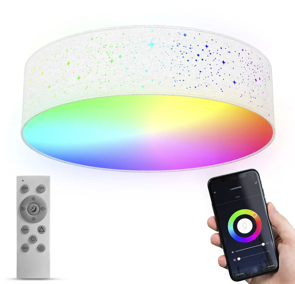 Светодиодный потолочный светильник B.K.Licht "BK_SD1476 Потолочный светильник RGB-CCT с Wi-Fi Ø 39,00 см, Высота: 12,00 см., белый
Светодиодный потолочный светильник B.K.Licht "BK_SD1476 Потолочный светильник RGB-CCT с Wi-Fi Ø 39,00 см, Высота: 12,00 см., белый