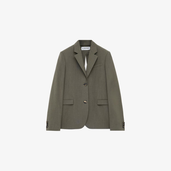 Блейзер Loewe с разрезом на спине шерстяной, хаки
Блейзер Loewe с разрезом на спине шерстяной, хаки