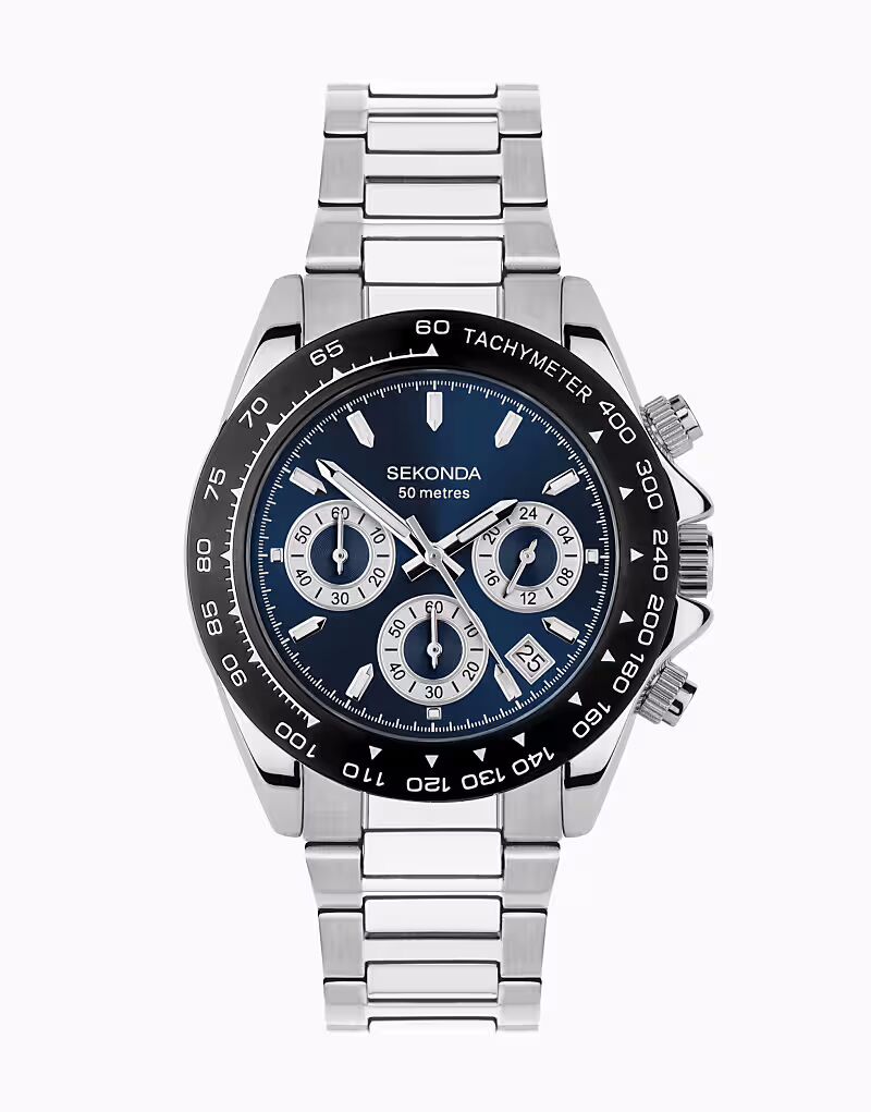 Мужские аналоговые часы Circuit 39 мм с серебристым корпусом и браслетом из нержавеющей стали с темно-синим циферблатом Sekonda
Мужские аналоговые часы Circuit 39 мм с серебристым корпусом и браслетом из нержавеющей стали с темно-синим циферблатом Sekonda