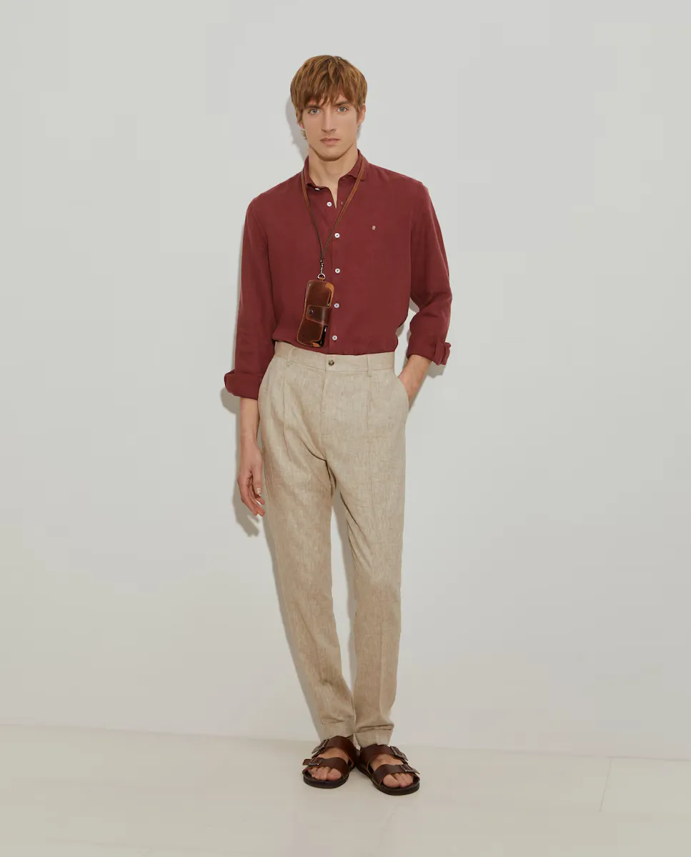 Мужские брюки-чиносы прямого кроя из льна и хлопка бежевого цвета Lion of Porches, бежевый
Мужские брюки-чиносы прямого кроя из льна и хлопка бежевого цвета Lion of Porches, бежевый