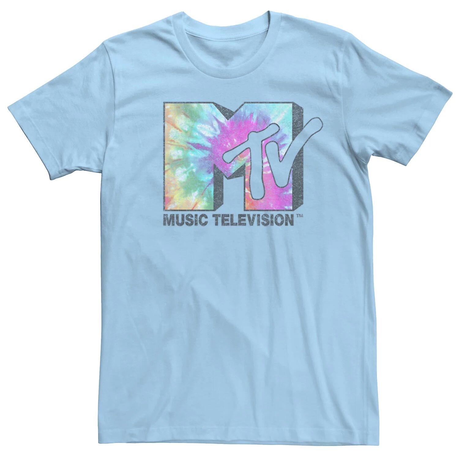 Мужская футболка с логотипом MTV Vintage Tie Dye Licensed Character, светло-синий 
Мужская футболка с логотипом MTV Vintage Tie Dye Licensed Character, светло-синий
