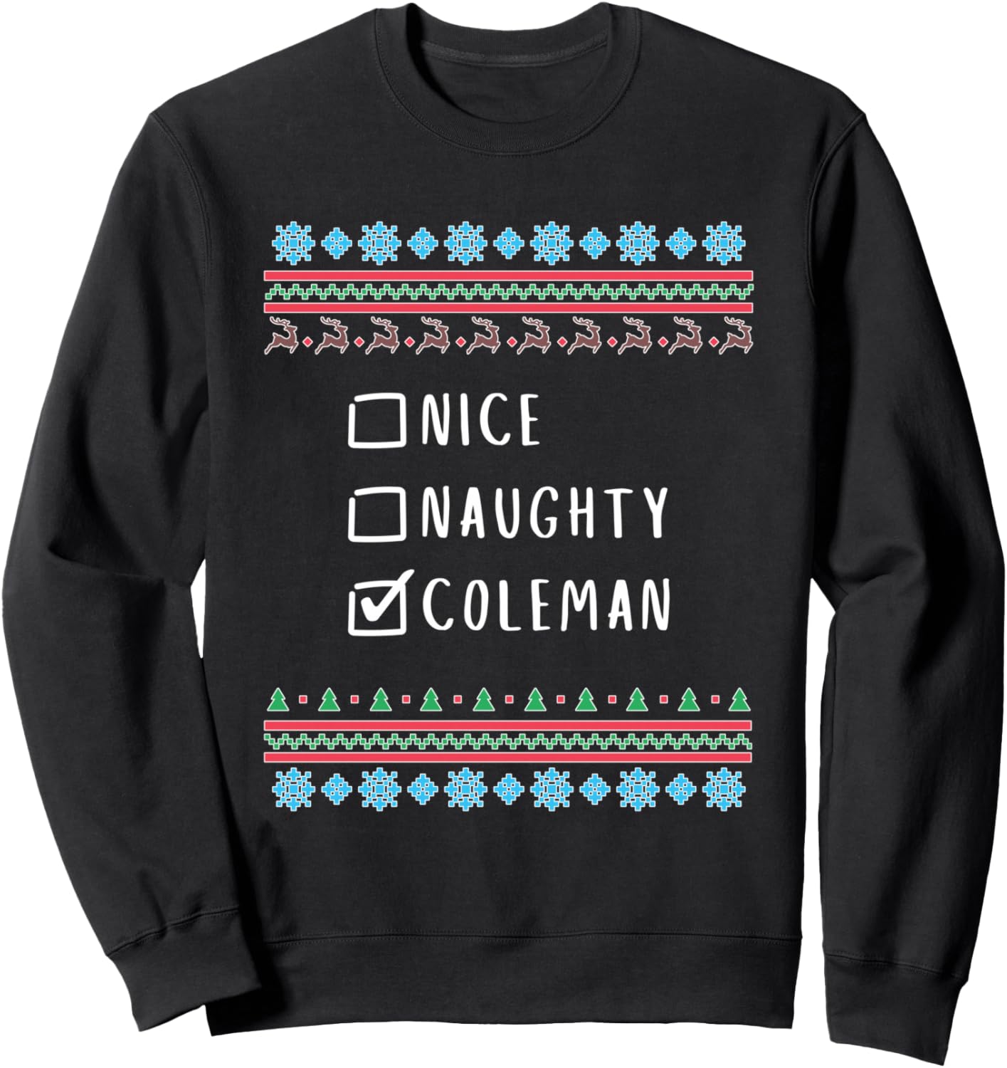Удачная шутка Коулмана на Рождество, уродливый свитер/толстовка Coleman Nice Naughty Christmas Name Funny, черный
Удачная шутка Коулмана на Рождество, уродливый свитер/толстовка Coleman Nice Naughty Christmas Name Funny, черный
