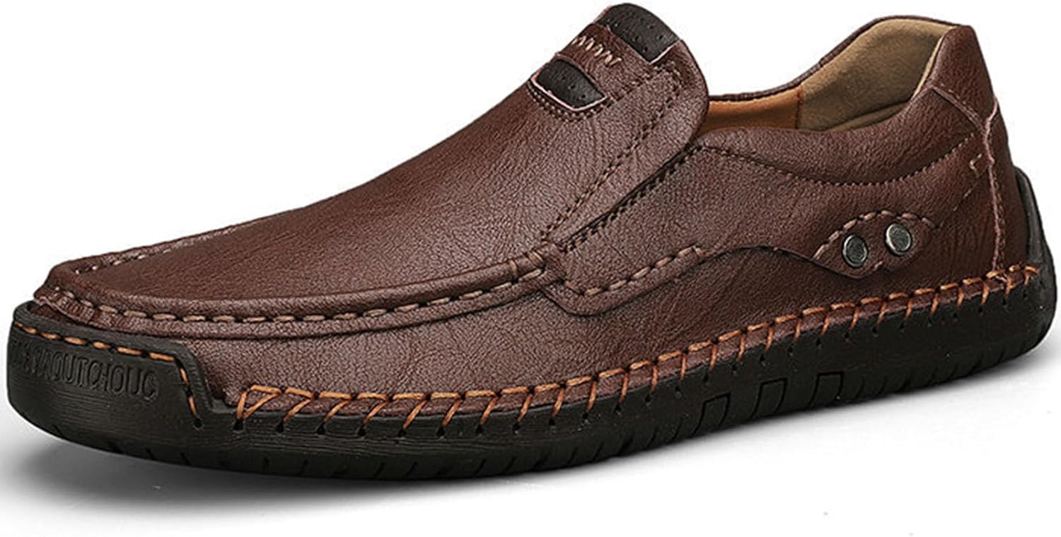 Мужские классические винтажные кожаные лоферы с ручной прострочкой, удобные для улицы, противоскользящие, легкие, и повседневной носки Zppordmr, темно-коричневый
Мужские классические винтажные кожаные лоферы с ручной прострочкой, удобные для улицы, противоскользящие, легкие, и повседневной носки Zppordmr, темно-коричневый