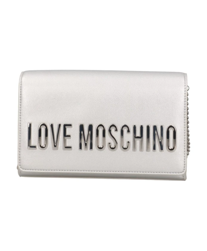 Женская сумка через плечо из синтетического материала серебристого цвета Moschino, серый
Женская сумка через плечо из синтетического материала серебристого цвета Moschino, серый