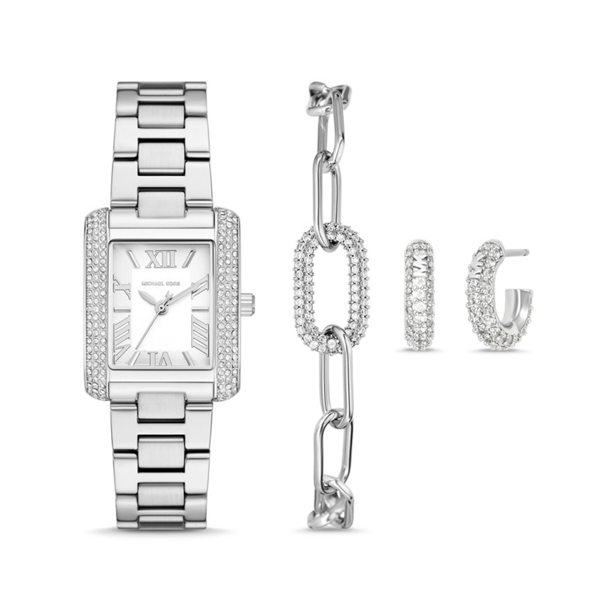 MICHAEL KORS Часы Petite Emery Silver Tone Watch And Jewelry Gift Set
MICHAEL KORS Часы Petite Emery Silver Tone Watch And Jewelry Gift Set