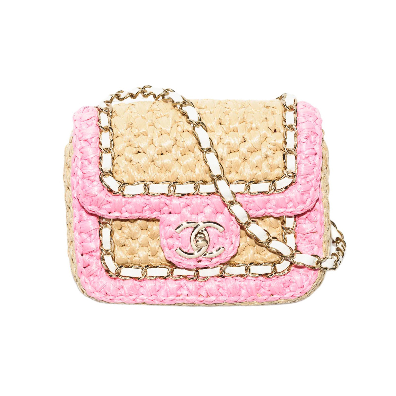 Сумка через плечо из рафии с кожаным клапаном мини для женщин pink & beige CHANEL, Set (Bag+Dust Bag)
Сумка через плечо из рафии с кожаным клапаном мини для женщин pink & beige CHANEL, Set (Bag+Dust Bag)