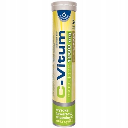 C-vitum 24 Tb шипучий Витамин С 1000 мг для иммунитета Oleofarm
C-vitum 24 Tb шипучий Витамин С 1000 мг для иммунитета Oleofarm
