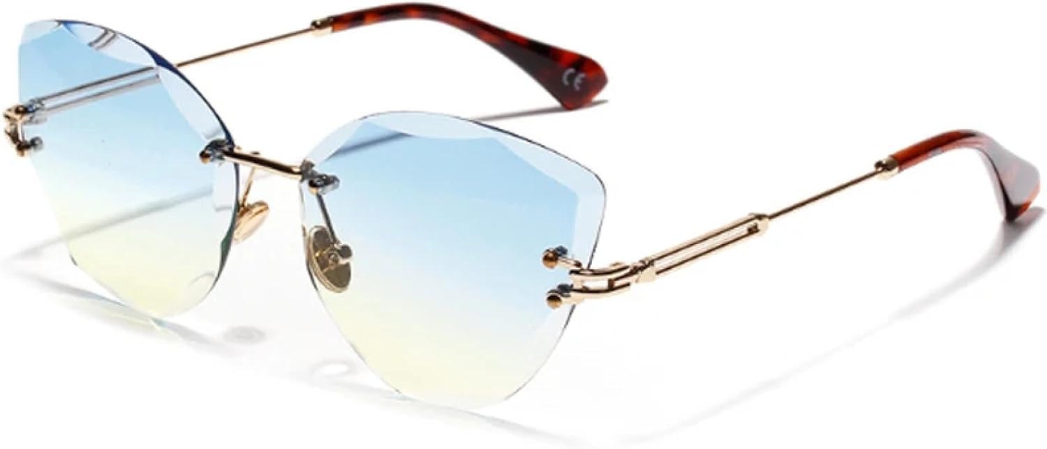 Ретро металлические солнцезащитные очки «кошачий глаз» для женщин и мужчин, без оправы, с градиентным переходом цвета, защита от УФ-излучения UV400 TKKTLLT, Blue Yellow
Ретро металлические солнцезащитные очки «кошачий глаз» для женщин и мужчин, без оправы, с градиентным переходом цвета, защита от УФ-излучения UV400 TKKTLLT, Blue Yellow