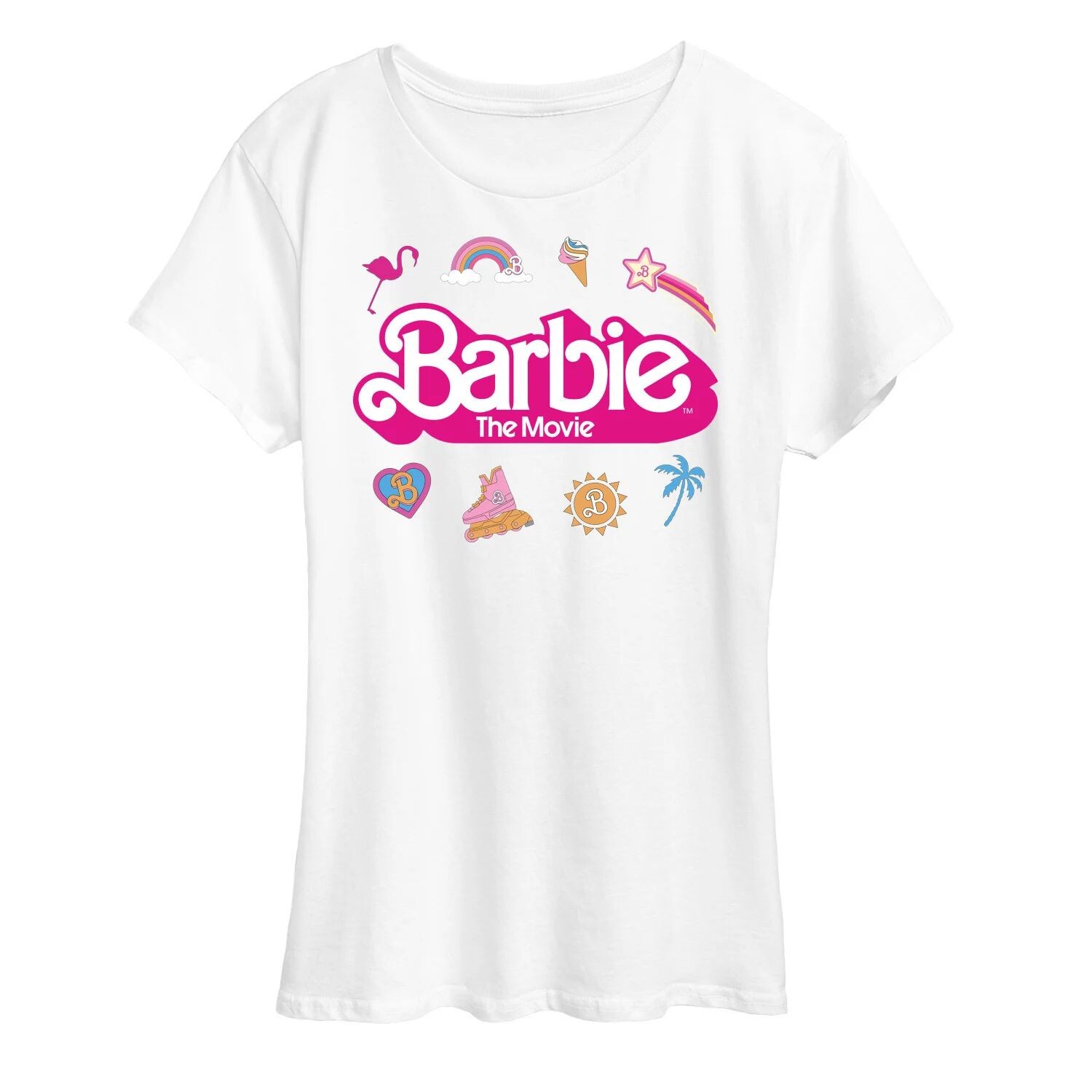 Детская футболка с логотипом Barbie The Movie Icons и короткими рукавами с графическим рисунком Licensed Character, белый 
Детская футболка с логотипом Barbie The Movie Icons и короткими рукавами с графическим рисунком Licensed Character, белый