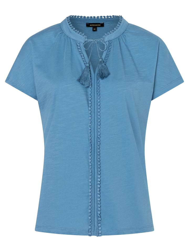 Рубашка с короткими рукавами из джинсовой ткани синего цвета More & More
Рубашка с короткими рукавами из джинсовой ткани синего цвета More & More