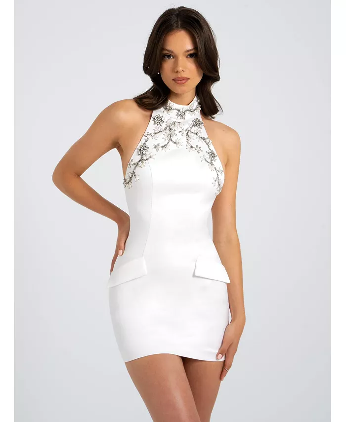Женское мини-платье Ori White с халтер-воротником и кристаллами-жемчугом Miss Circle, белый
Женское мини-платье Ori White с халтер-воротником и кристаллами-жемчугом Miss Circle, белый