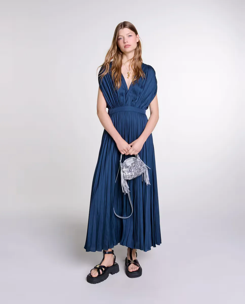 Длинное плиссированное платье Maje, темно-синий
Длинное плиссированное платье Maje, темно-синий
