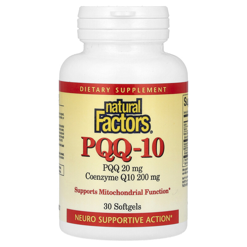 Natural Factors, PQQ-10, 30 капсул
Natural Factors, PQQ-10, 30 капсул