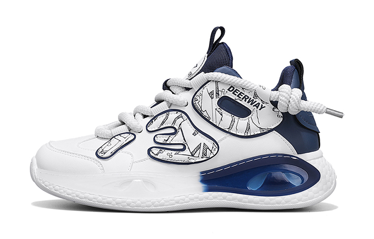 DEERWAY Мужские мид-топ кеды бело-голубые, цвет White Blue 
DEERWAY Мужские мид-топ кеды бело-голубые, цвет White Blue