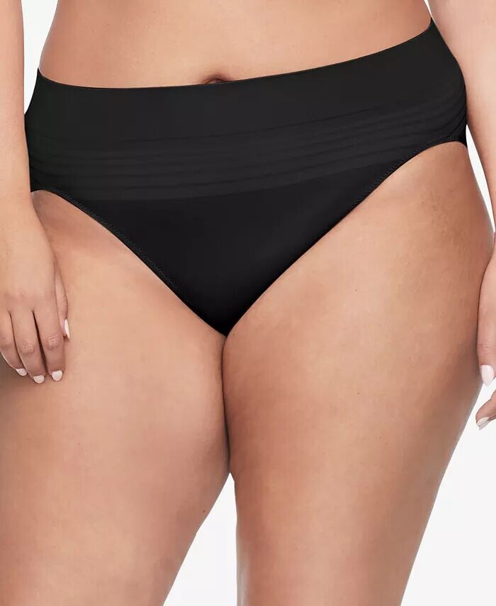 Warners Нет защемления, нет проблем Комфортная талия без раскапывания Гладкая и бесшовная конструкция Hi-Cut RT5501P Warner's, черный