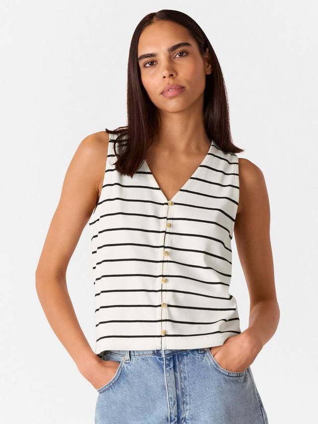 Майка с пуговицами в полоску спереди Whistles, цвет Natural/Multi
Майка с пуговицами в полоску спереди Whistles, цвет Natural/Multi