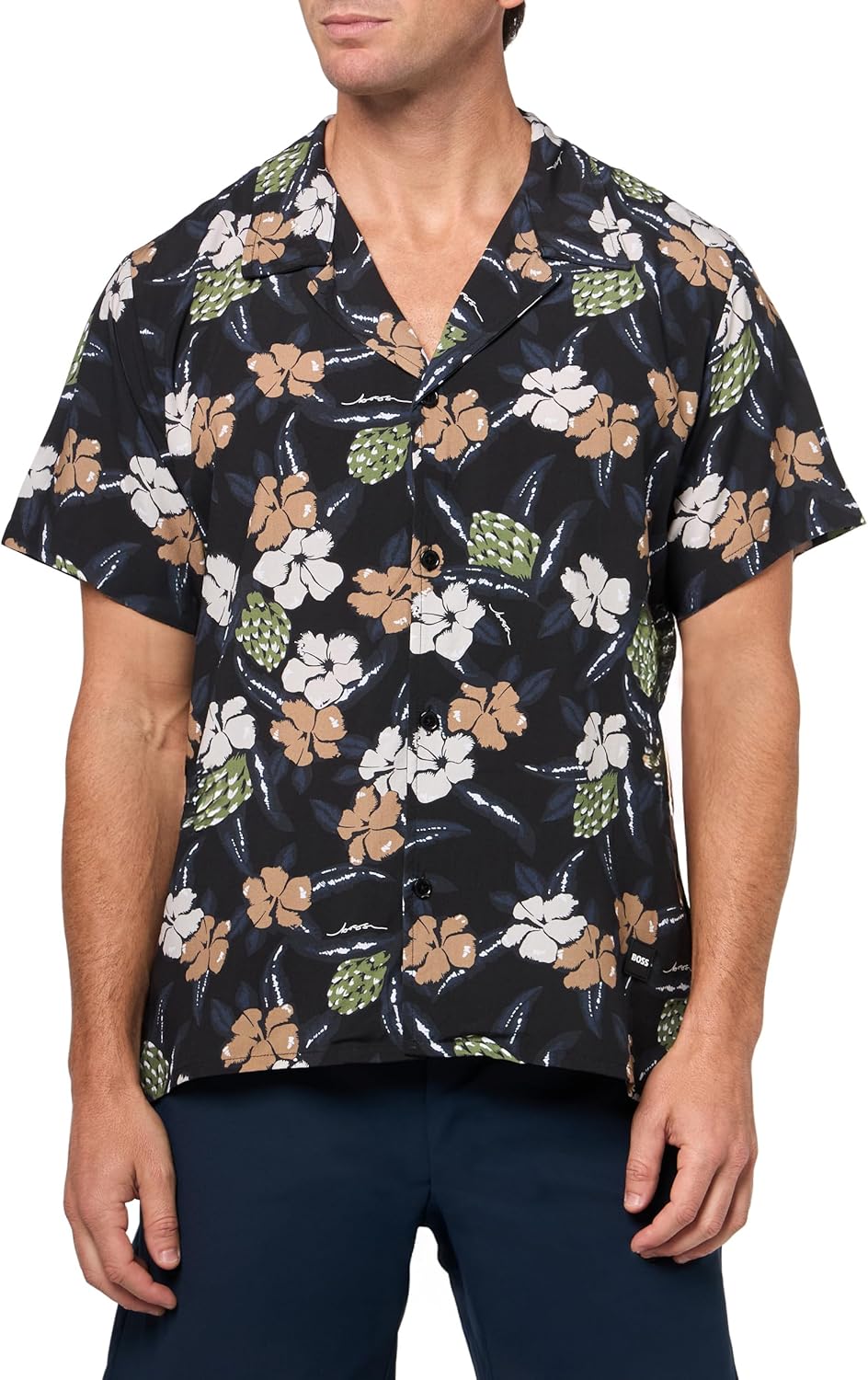 BOSS Мужская пляжная рубашка, Black Carbon Floral
BOSS Мужская пляжная рубашка, Black Carbon Floral