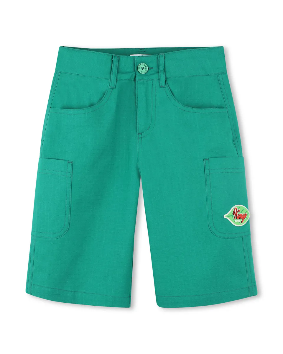 Хлопковые шорты-бермуды для мальчиков с накладными карманами Kenzo Kids, зеленый
Хлопковые шорты-бермуды для мальчиков с накладными карманами Kenzo Kids, зеленый