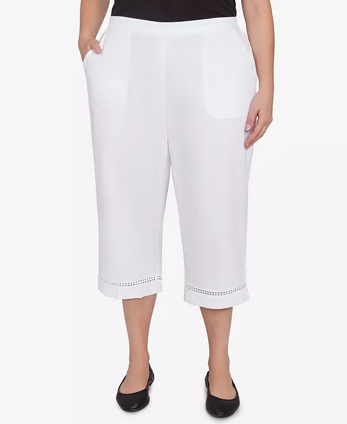 Капри с кружевной отделкой в горошек для полных Alfred Dunner, белый
Капри с кружевной отделкой в горошек для полных Alfred Dunner, белый