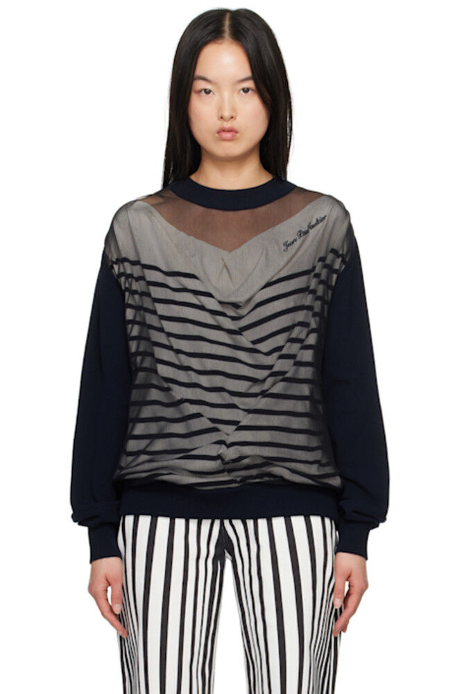 Свитер «Оверсайз Мариньер» темно-синего цвета Jean Paul Gaultier
Свитер «Оверсайз Мариньер» темно-синего цвета Jean Paul Gaultier