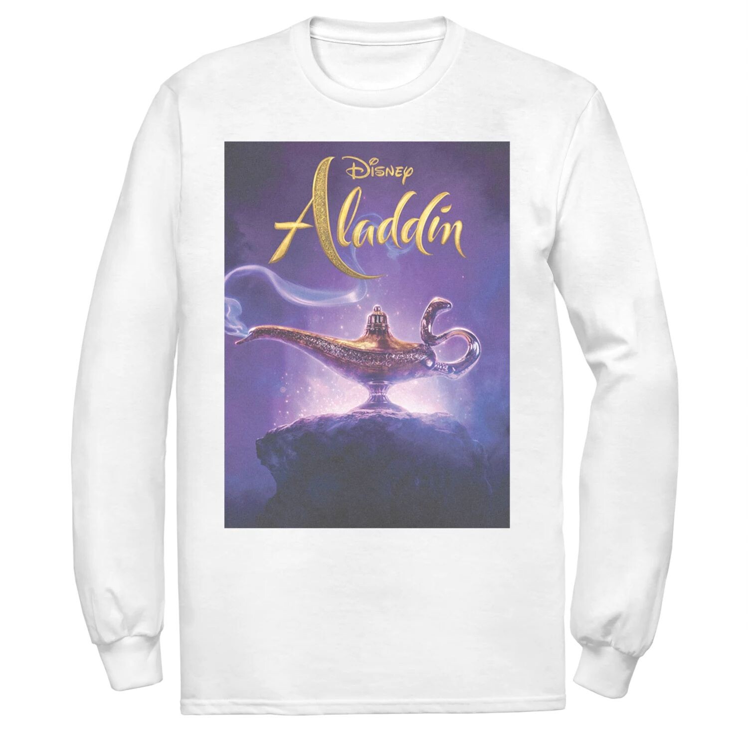 Мужская футболка с изображением лампы и плаката Disney's Aladdin с длинными рукавами
Мужская футболка с изображением лампы и плаката Disney's Aladdin с длинными рукавами