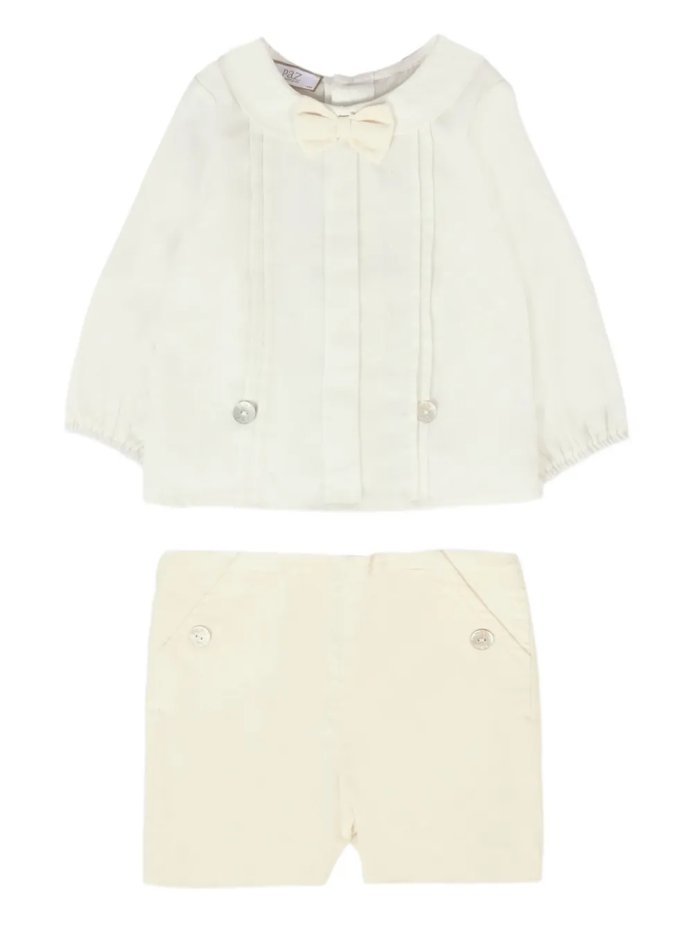 Комплект шорт с плиссировкой и бантом Paz Rodriguez, нейтральный
Комплект шорт с плиссировкой и бантом Paz Rodriguez, нейтральный