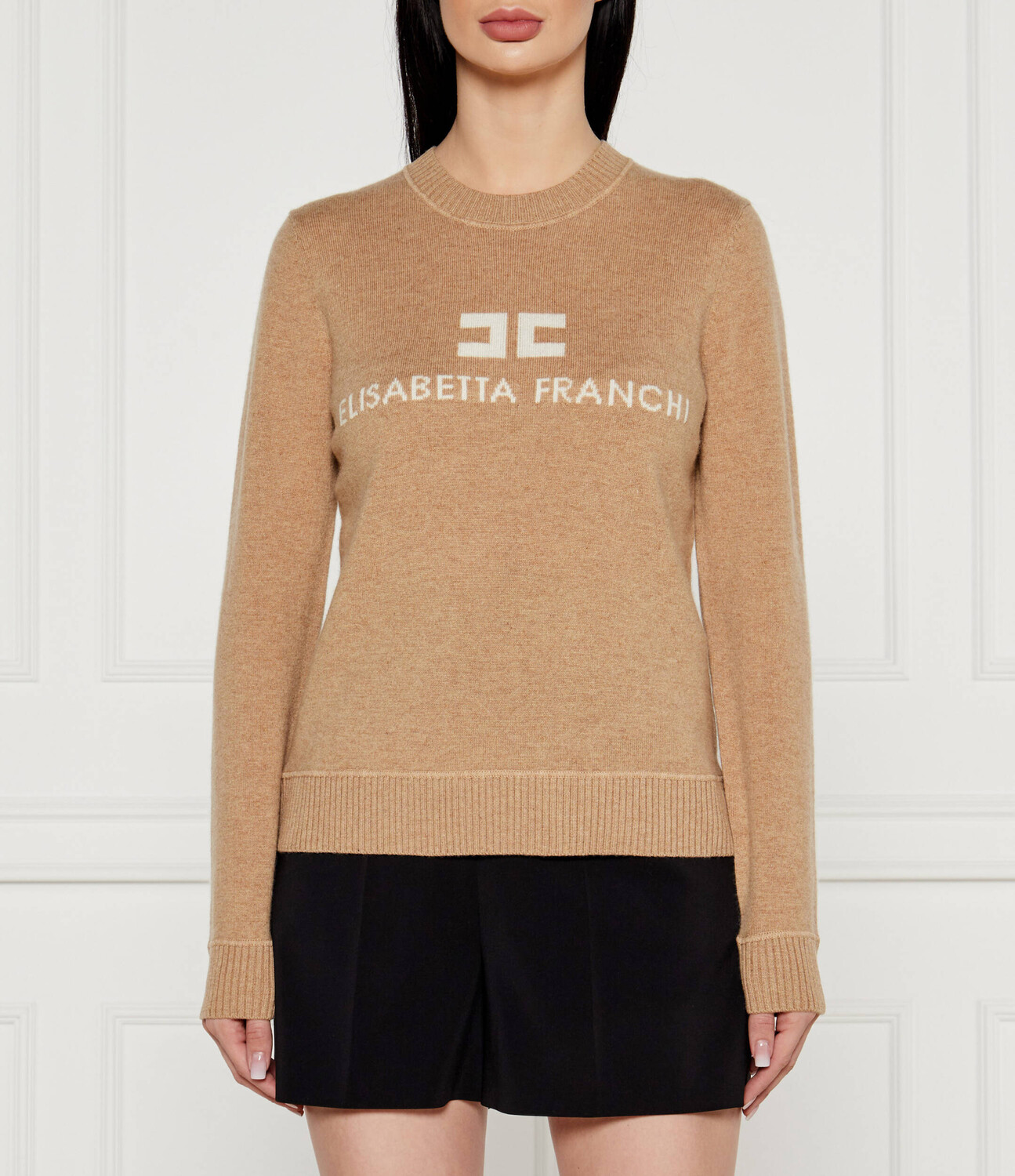 Свитер из шерсти Elisabetta Franchi Regular Fit, бежевый
Свитер из шерсти Elisabetta Franchi Regular Fit, бежевый