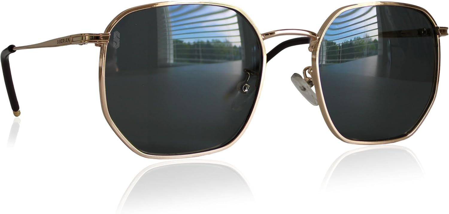 Солнцезащитные очки SIBERIAN из 100% натурального стекла, шестиугольная форма, производство США, премиум-класса, 52 мм, унисекс, защита UV400, неполяризованные, Black Lenses/Gold Frame
Солнцезащитные очки SIBERIAN из 100% натурального стекла, шестиугольная форма, производство США, премиум-класса, 52 мм, унисекс, защита UV400, неполяризованные, Black Lenses/Gold Frame