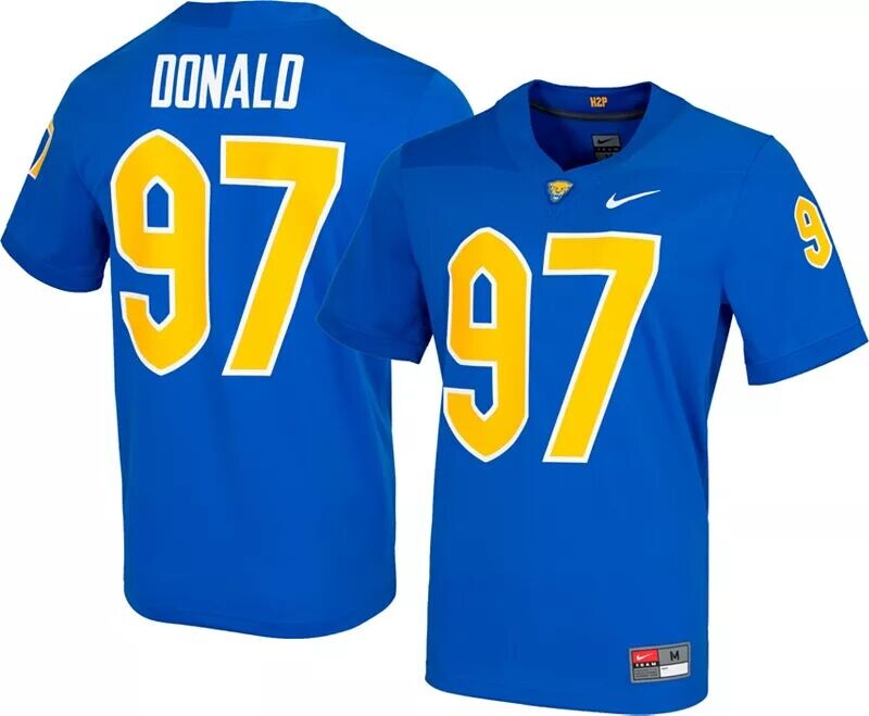Мужская футбольная майка Nike Aaron Donald Pitt Panthers #97 синего цвета Dri-FIT Game
Мужская футбольная майка Nike Aaron Donald Pitt Panthers #97 синего цвета Dri-FIT Game