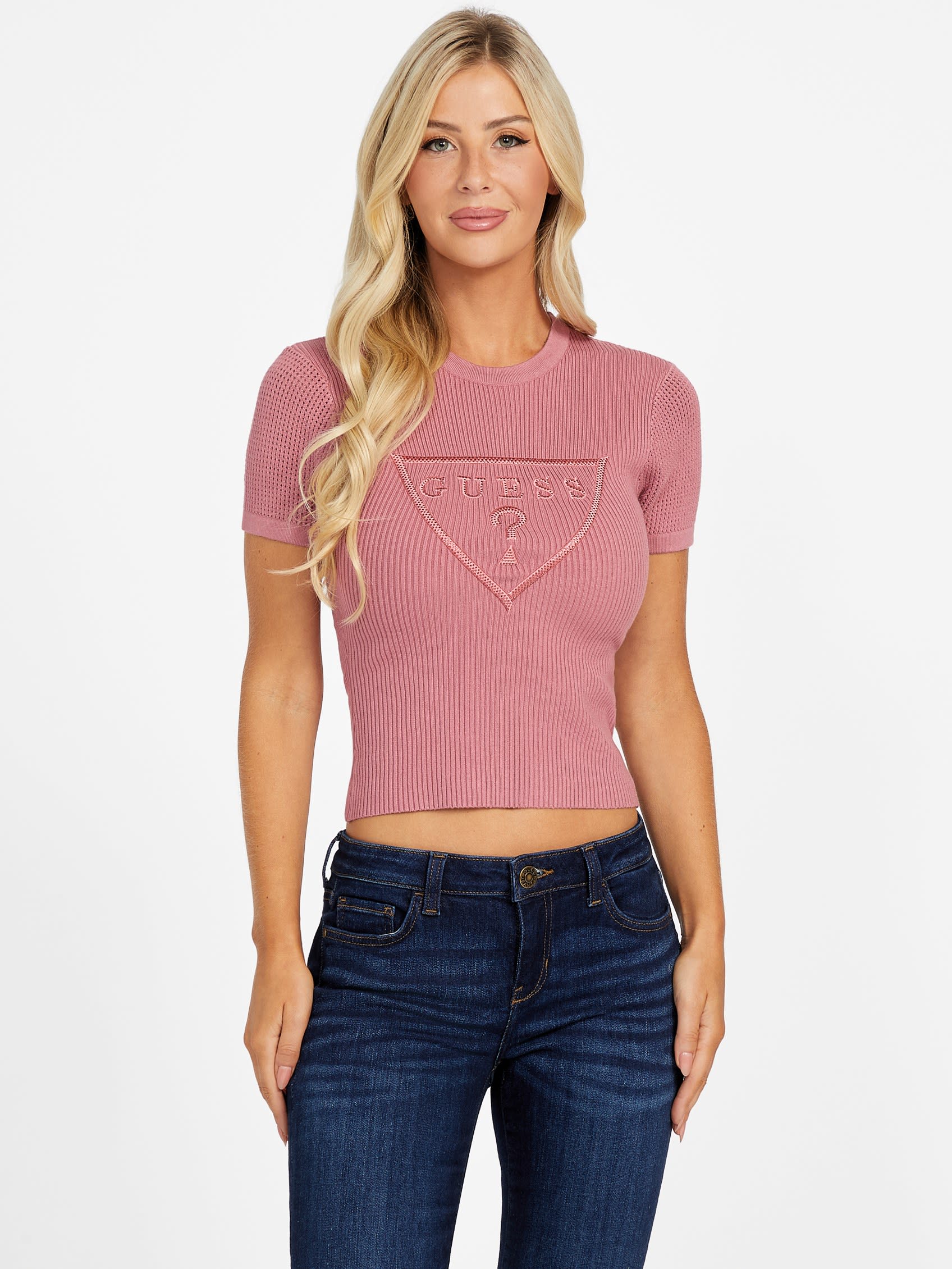 Эко Амайра Лого Свитер Топ Guess Factory, лиловый 
Эко Амайра Лого Свитер Топ Guess Factory, лиловый